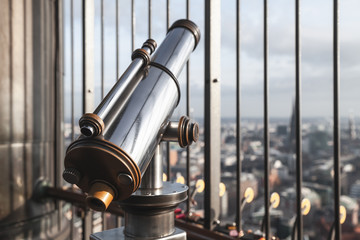 Touristic vintage paid telescope