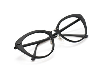 Image of modern fashionable spectacles isolated on white background, Eyewear, Glasses