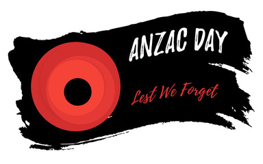 ANZAC DAY. Remembrance day symbol. Poppy flower. Vector illustration