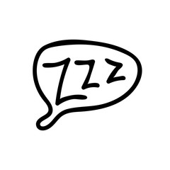 ZZZ sleep icon. Doodle for print. Vector illustration.