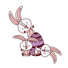 easter rabbit with egg isolated icon