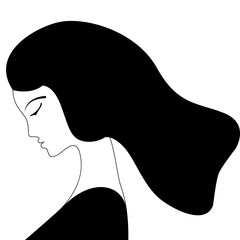 Pattern girls on a white background. Vector illustration.