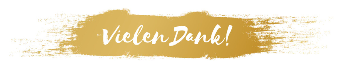 goldener Pinselstrich - Vielen Dank Banner