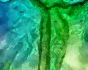 Original abstract painting at canvas. Mixed media pattern. Hand drawn art background.