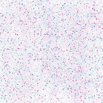 Colorful background with fuchsia, blue splashes. Brush touch, spots texture for design, fabric, manufacturing, scrapbooking, decoupage. Party, holiday decor theme. Speckles, confetti backdrop