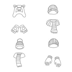 Vector illustration of winter  and cold symbol. Collection of winter  and warm stock vector illustration.