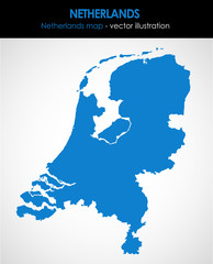 Netherlands graphic map of the country. Vector illustration.