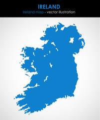 Ireland graphic map of the country. Vector illustration.