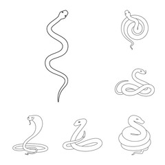 Isolated object of poison and evil sign. Collection of poison and bite vector icon for stock.