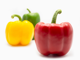 Red green and yellow sweet bell pepper.