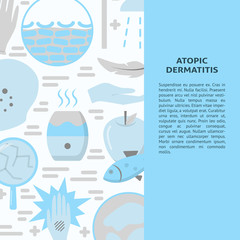 Atopic dermatitis concept background in flat style with place for text