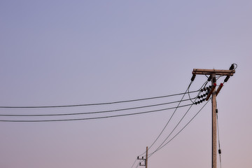 Electricity post with transmission power