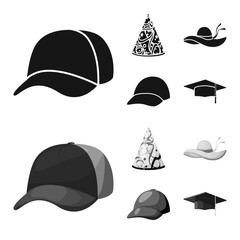 Vector design of clothing and cap logo. Collection of clothing and beret vector icon for stock.