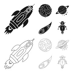 Vector design of astronomy and technology  sign. Collection of astronomy and sky stock vector illustration.