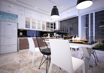 3d render home kitchen