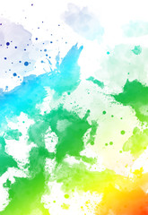 abstract color splashes on white background.