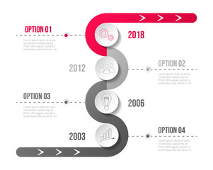 Fototapeta premium Design of a company timeline with business icons. Vector