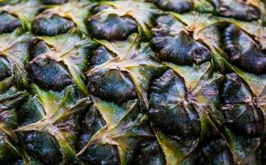 Obraz premium Fresh pineapple. Texture and background. Exotic. Healthy food. Vitamins. Fruit. Diet.