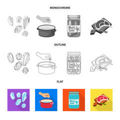 Vector illustration of cooking and sea icon. Set of cooking and baking   vector icon for stock.