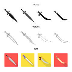 Isolated object of game  and armor  icon. Collection of game  and blade  stock symbol for web.