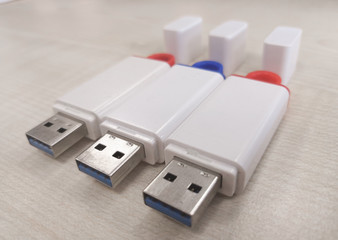 USB stick with wooden background