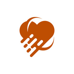 Technology logo template, heart icon design vector illustration