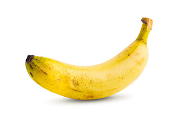 ripe banana isolated on white background