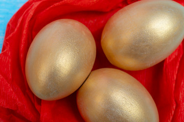 Golden Easter eggs.