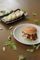 Delicious Hamburger and Kebab