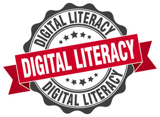 digital literacy stamp. sign. seal