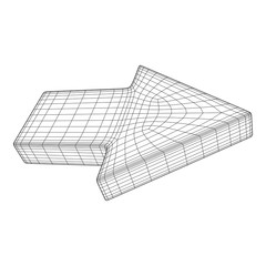 Arrow wireframe low poly mesh vector illustration