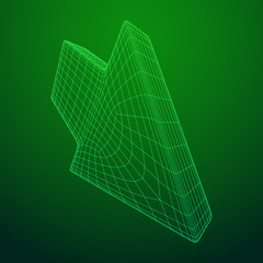 Arrow wireframe low poly mesh vector illustration