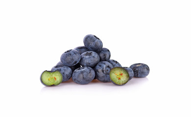 Blueberries closeup isolated on white background