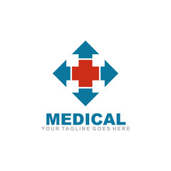 Obraz premium Medical logo design vector template with cross icon