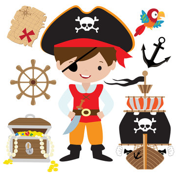 Pirate vector cartoon illustration