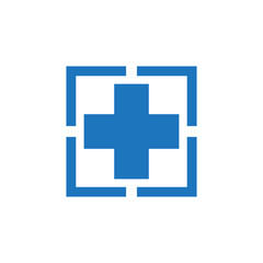Medical logo design vector template with cross icon