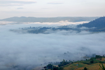 Sea of fog in Khao Kho at thailand
