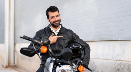 Young man on a motorbike