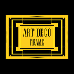 Vector geometric frame in Art Deco style. Abstract art deco vector element for design