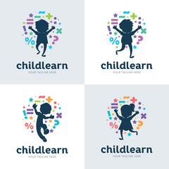 Collection Of Children Learning School Logo Set Design Template Inspiration