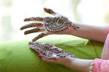 henna design, bride , Hindu wedding , Rajasthan, India