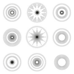 Vector set of nine graphic elements