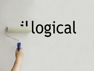 The word illogical turns into a word logical