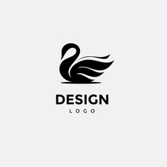 Vector logo design, swan icon