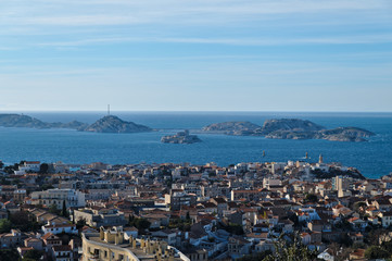 Overview of the city of Marseille in France