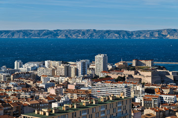 Fototapeta na wymiar Overview of the city of Marseille in France