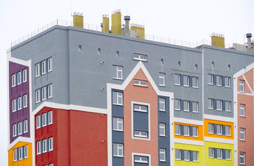 colorful facade of a new house