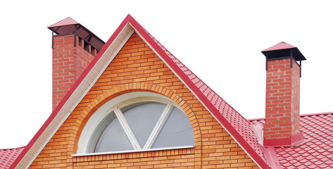 brick smokestacks isolated on white