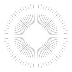 Trendy cool design element monochrome sunburst, starburst, bursting rays