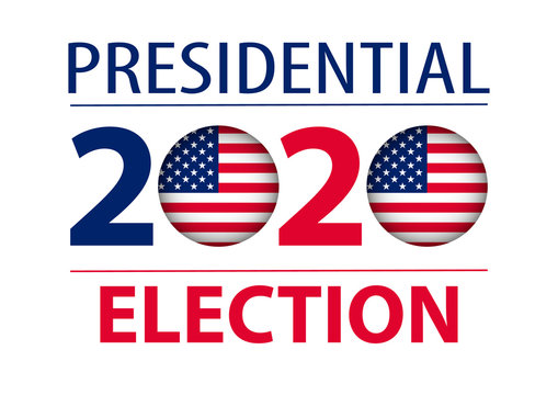 2020 United States of America Presidential Election banner. Election banner Vote 2020 with Patriotic Stars.